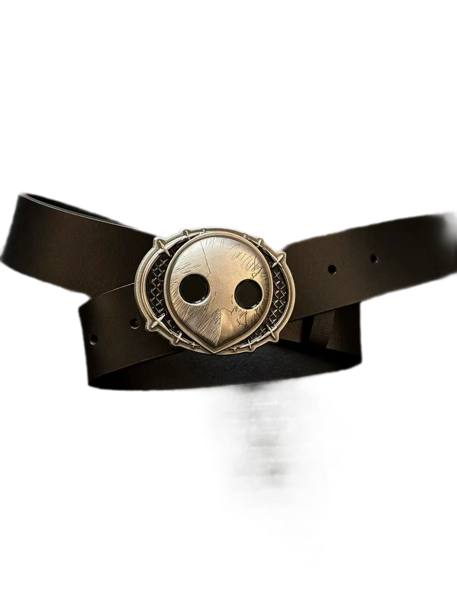 Molded Alloy Buckle Leather Belt