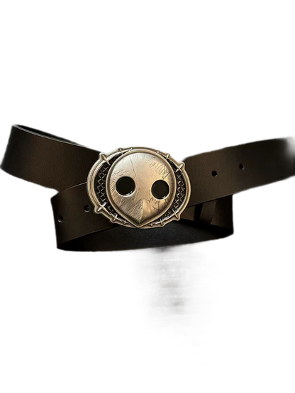 Molded Alloy Buckle Leather Belt