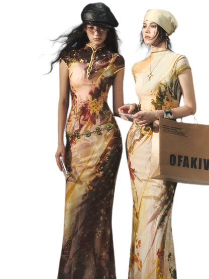 Reversible Fishtail Qipao Dress