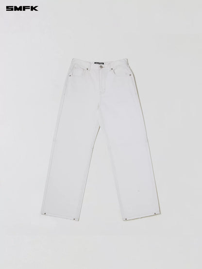 Cross Statue Wide Straight Jeans