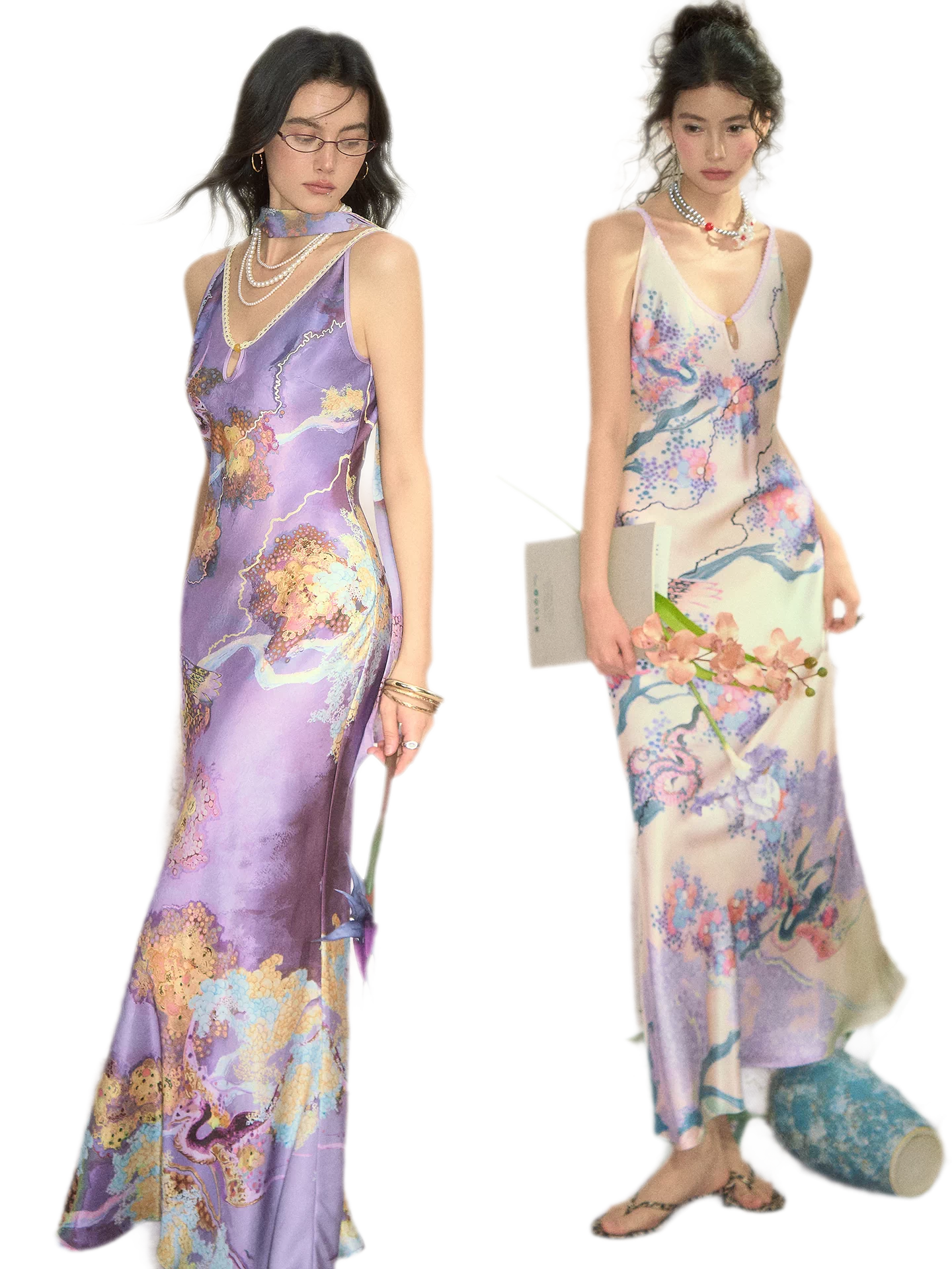 Satin Fishtail Slip Dress