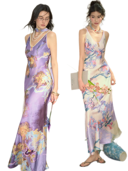 Satin Fishtail Slip Dress