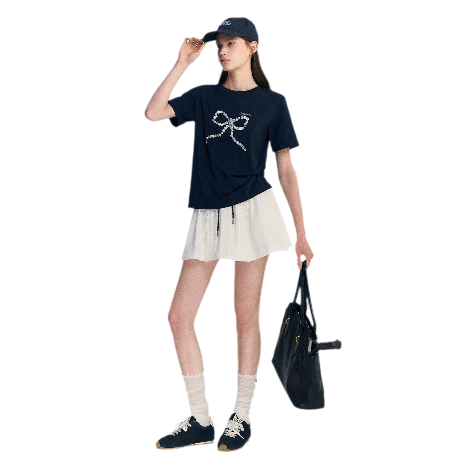 Hand-Sewn Bow T-Shirt