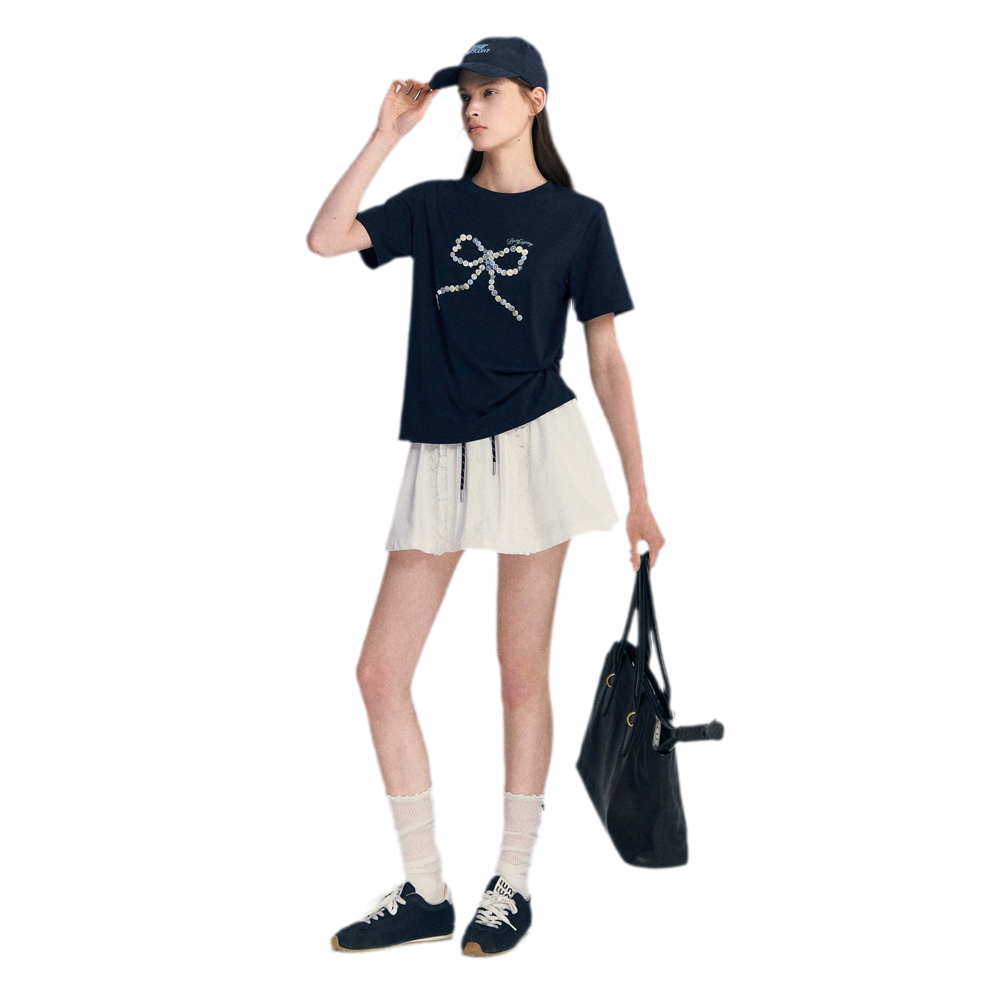 Hand-Sewn Bow T-Shirt