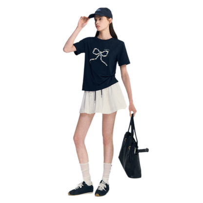 Hand-Sewn Bow T-Shirt