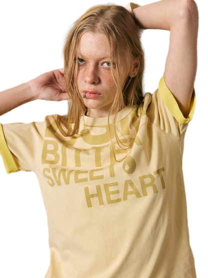 Contrast Print Fitted T-Shirt