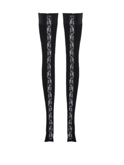 Lace Panel Overknee Socks