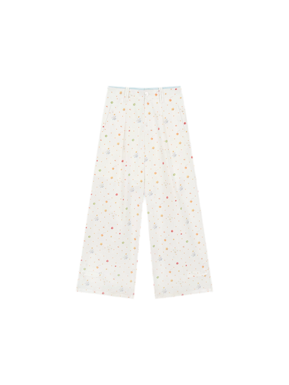 Printed Wide-Leg Pants