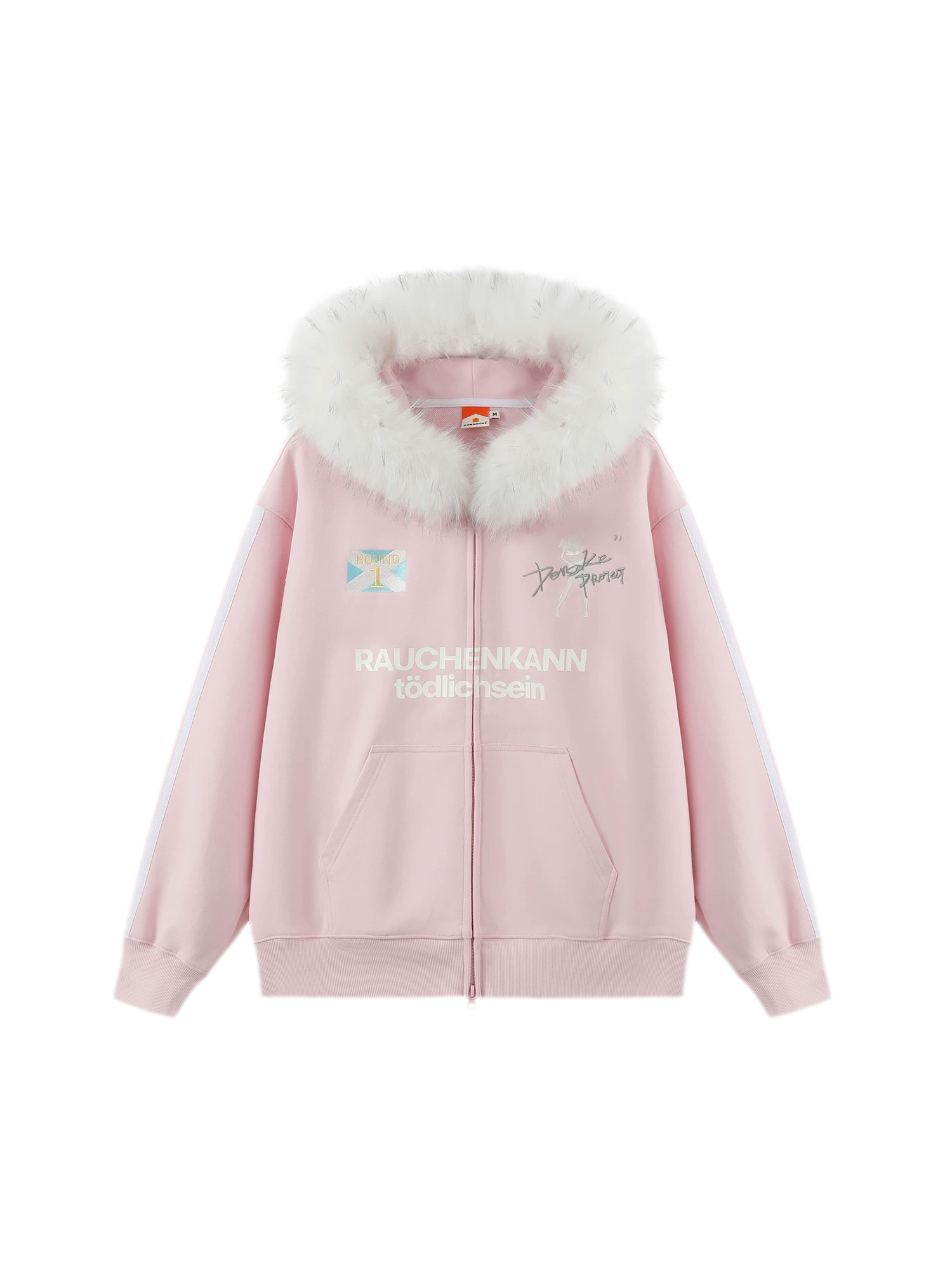 Fur Trim Oversized Zip Hoodie