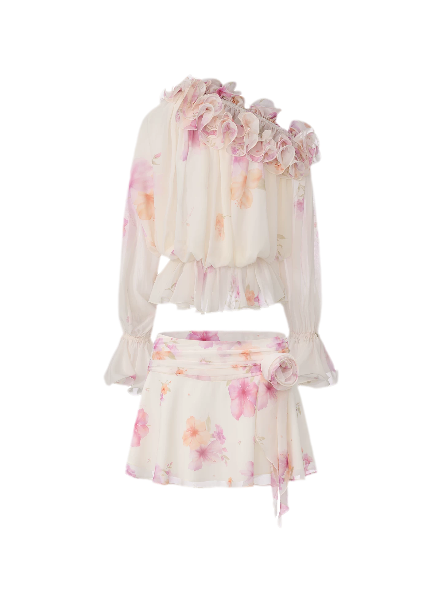 Ruffled Off-Shoulder Set