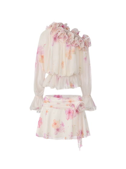 Ruffled Off-Shoulder Set