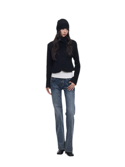Jean délavé taille mi-basse