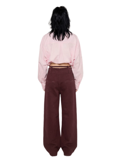 Textured Tie-Front Tencel Shirt