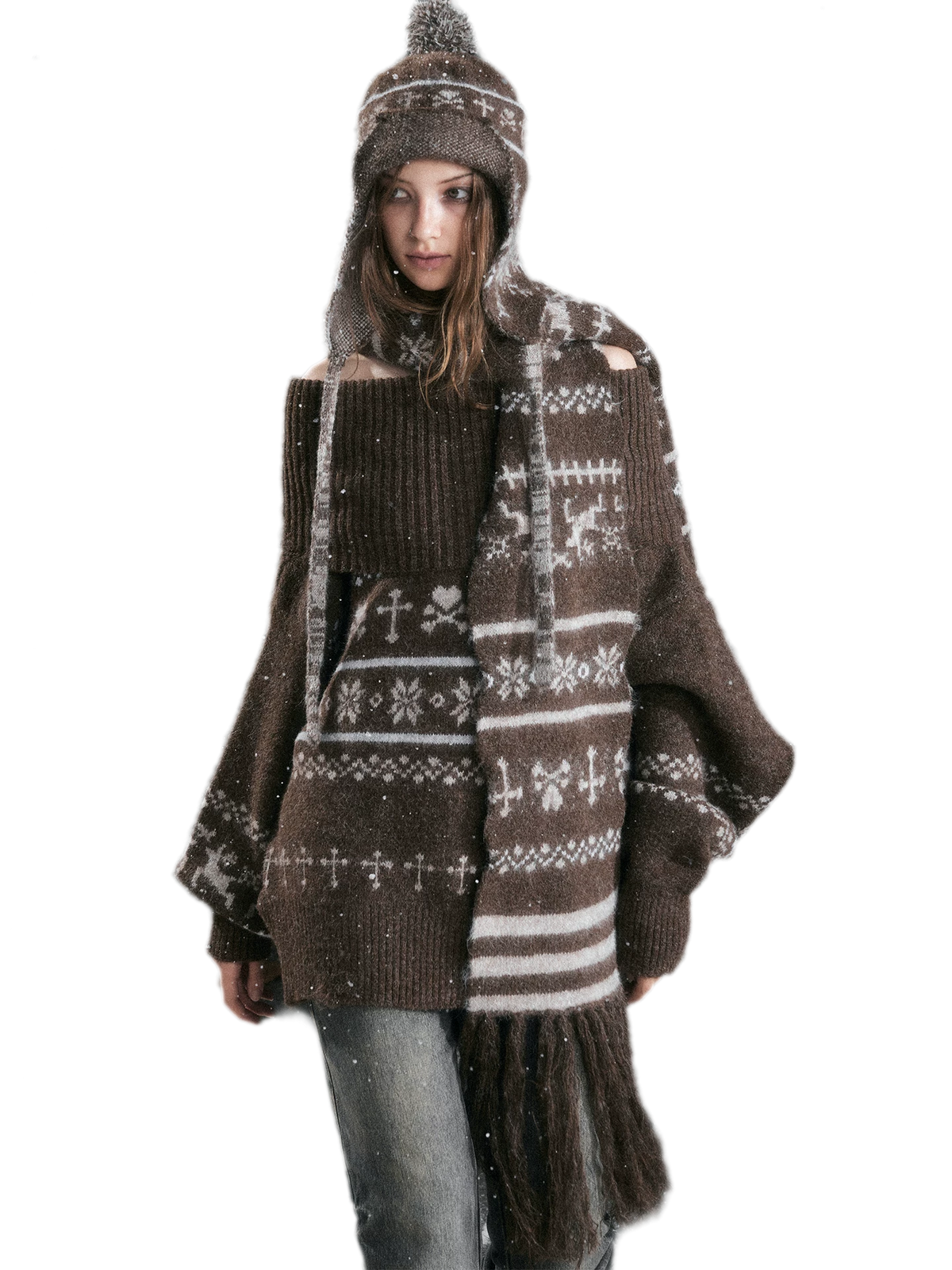 Fair Isle Ear-Flap Knit Hat