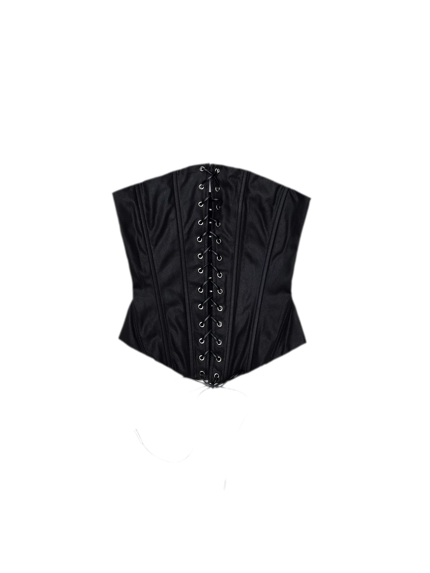 Washed Faux-Leather Corset Belt