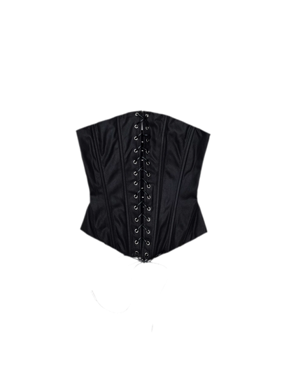 Washed Faux-Leather Corset Belt