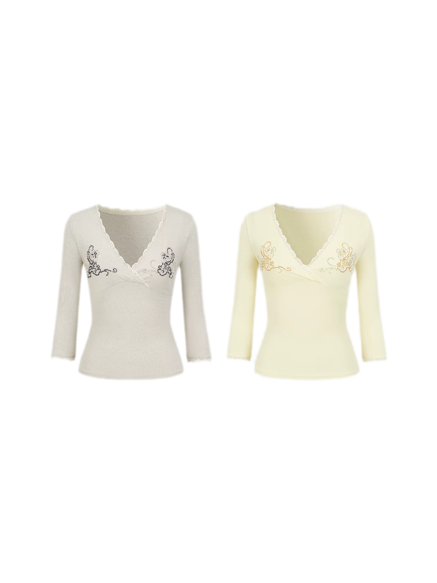 Embellished Lace Knit Top