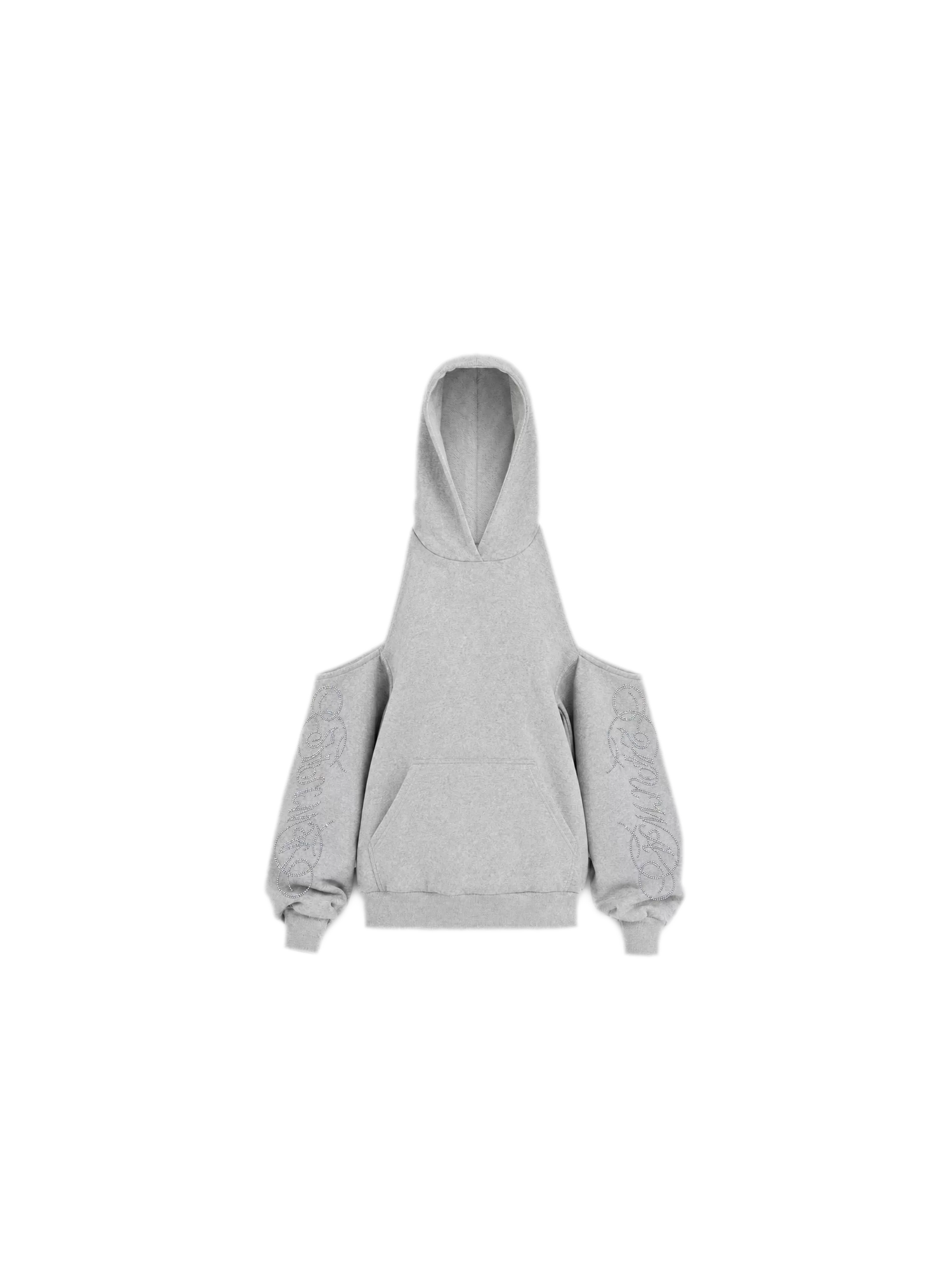 Rhinestone Off-Shoulder Hoodie Set