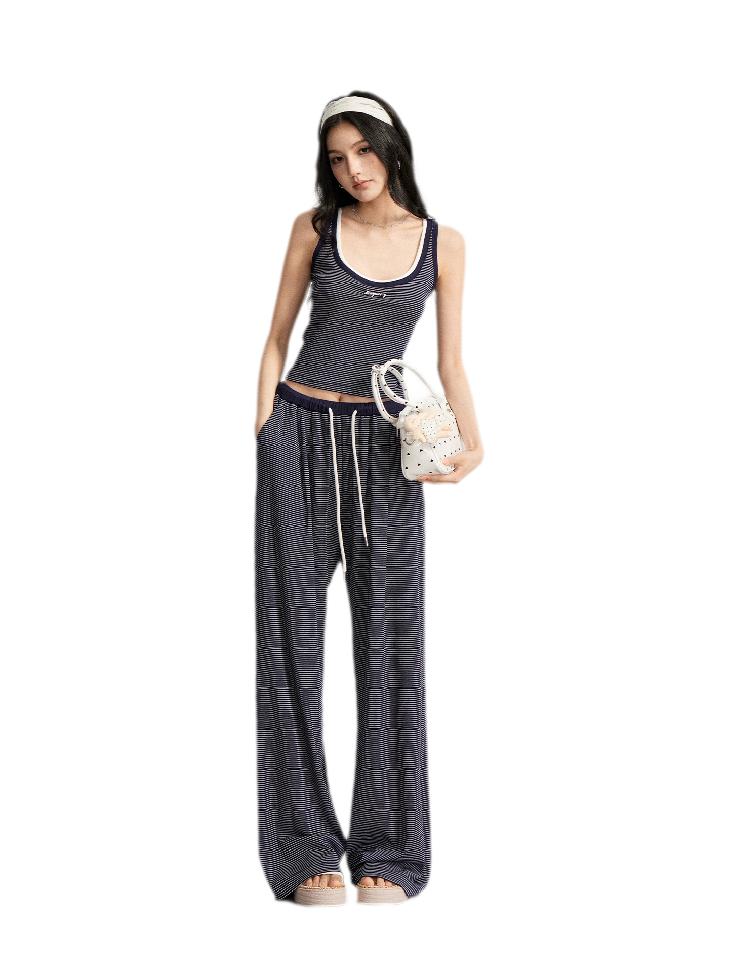 Striped U-Neck Set
