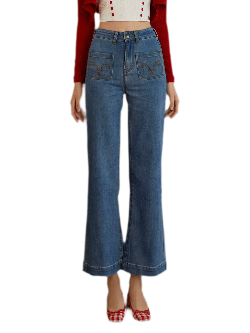 High-Waist Flared Jeans