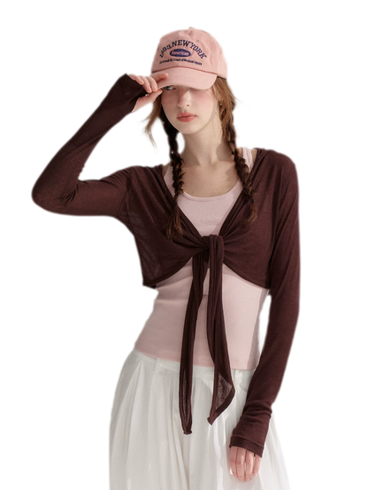 Tie Front Shrug Tank