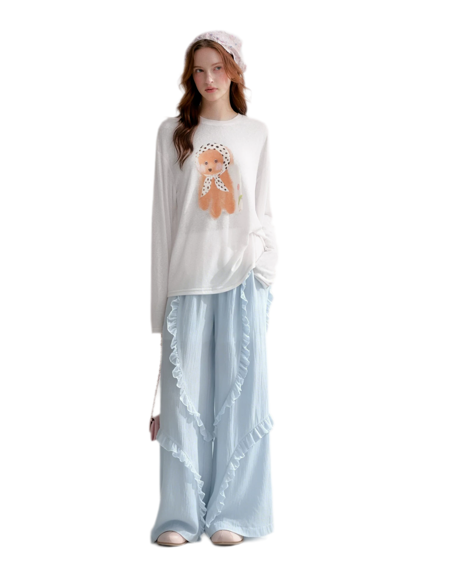 Lyocell Puppy Print Tee