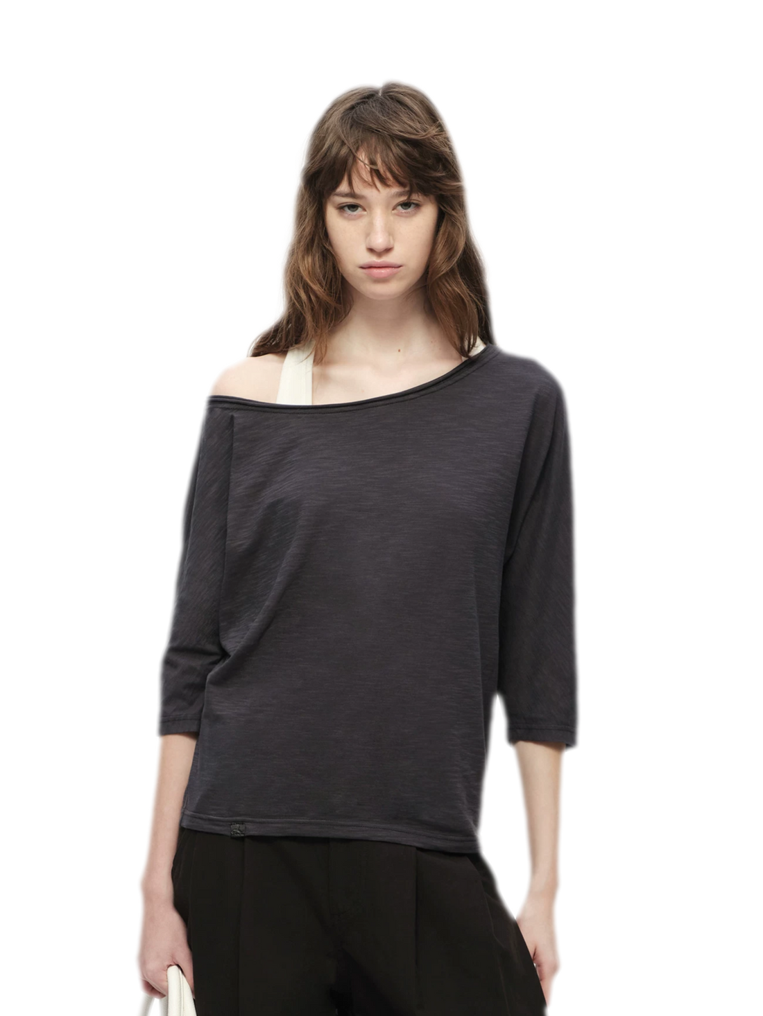 Lyocell Slub One-Shoulder Tee
