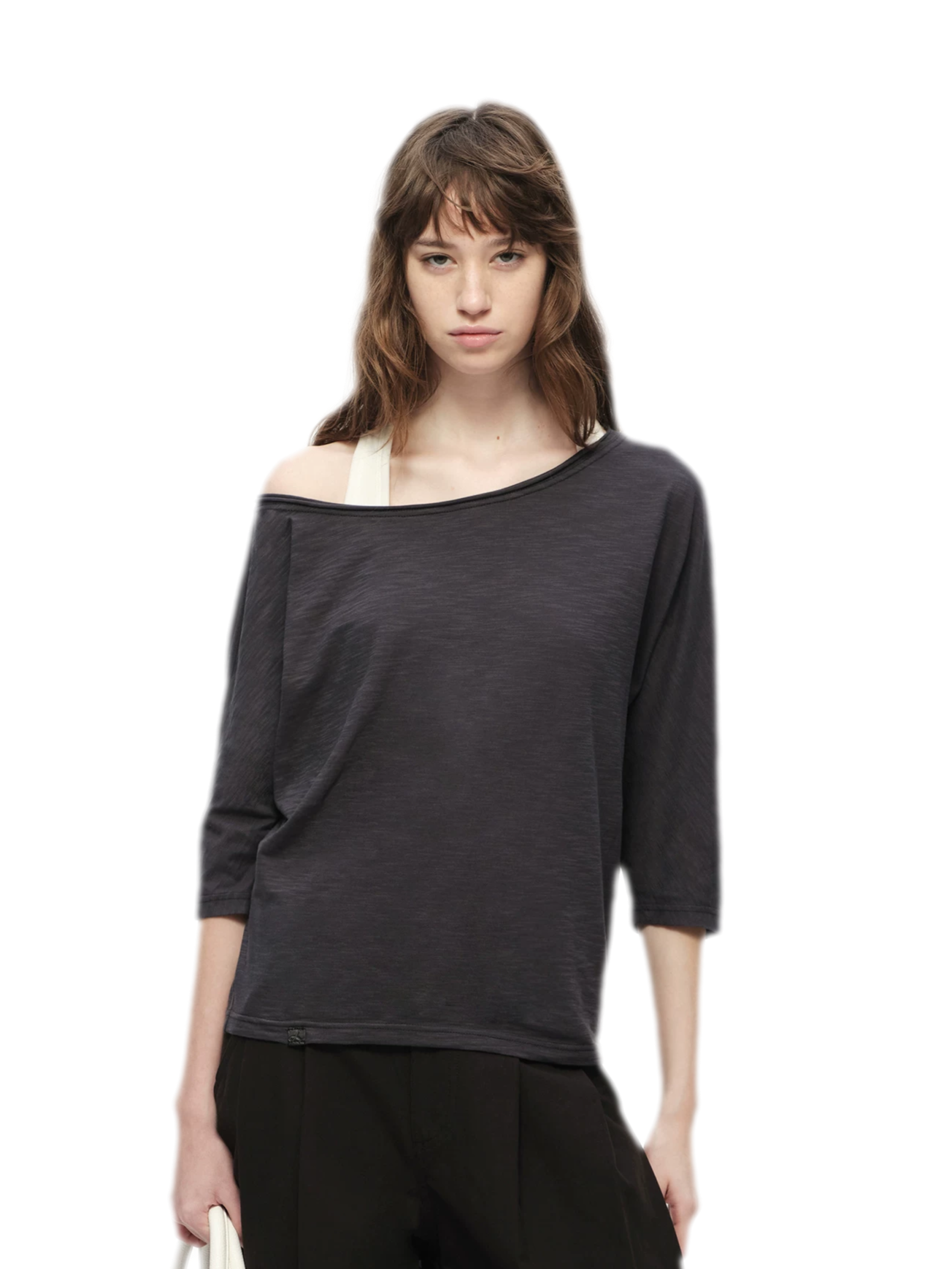 Lyocell Slub One-Shoulder Tee