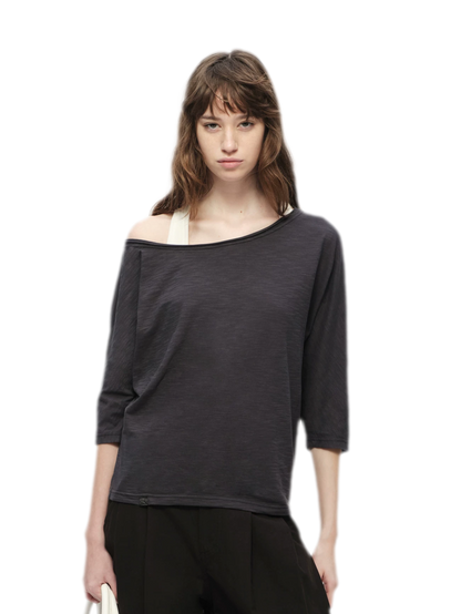 Lyocell Slub One-Shoulder Tee