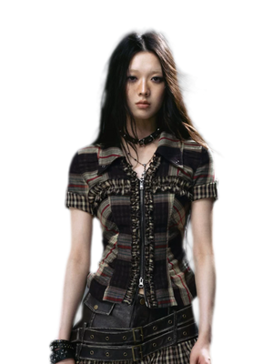 Studded Ruffle Short Shirt