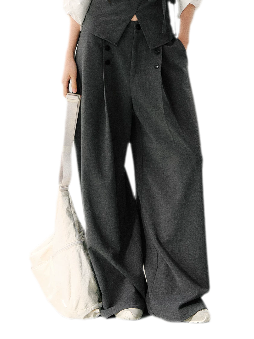7SHIFTIN Minimal High Waist Trousers – Gray