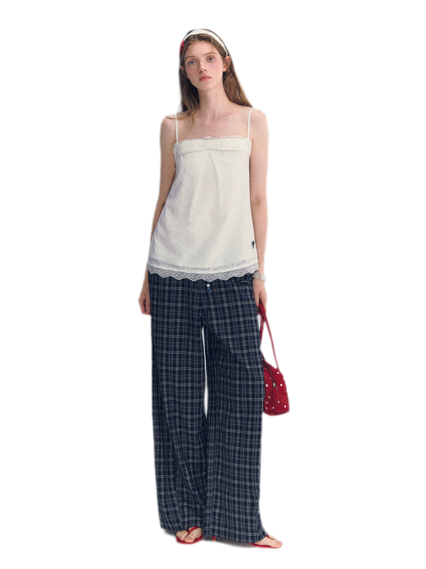 Plaid Wide-Leg Pants
