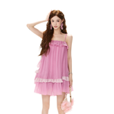 CYNR Romantic Contrast Chiffon Dress – view 4