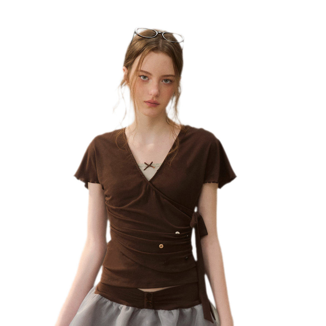 Ruffle Sleeve Two-Piece Tee
