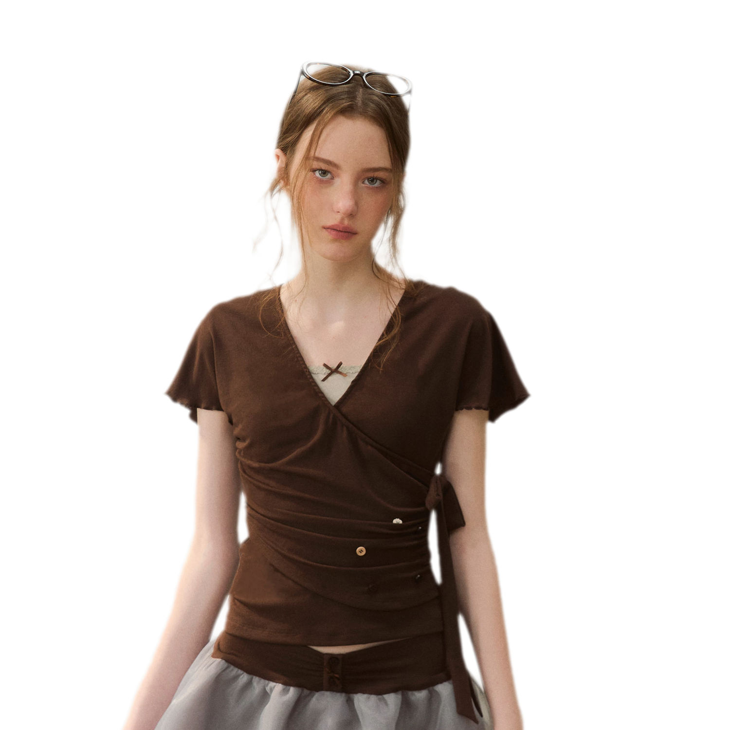 Ruffle Sleeve Two-Piece Tee