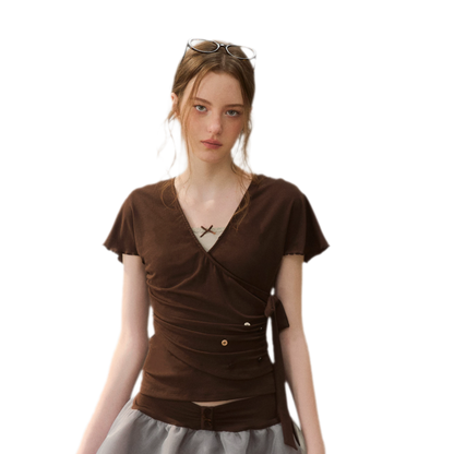 Ruffle Sleeve Two-Piece Tee