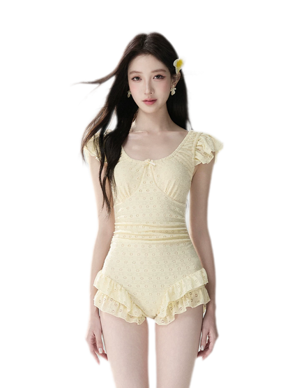 Eyelet Ruffle One-Piece