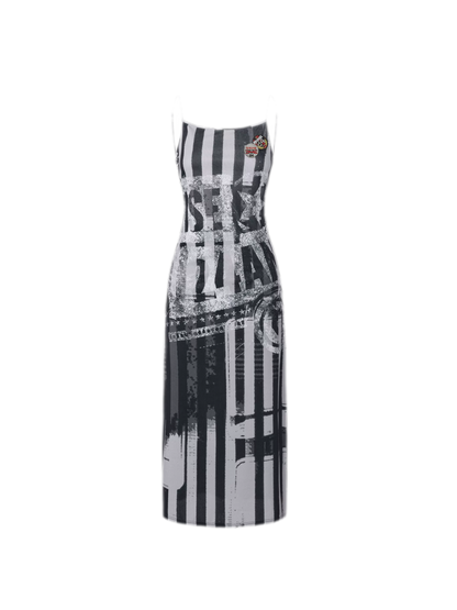 Printed Open-Back Dress