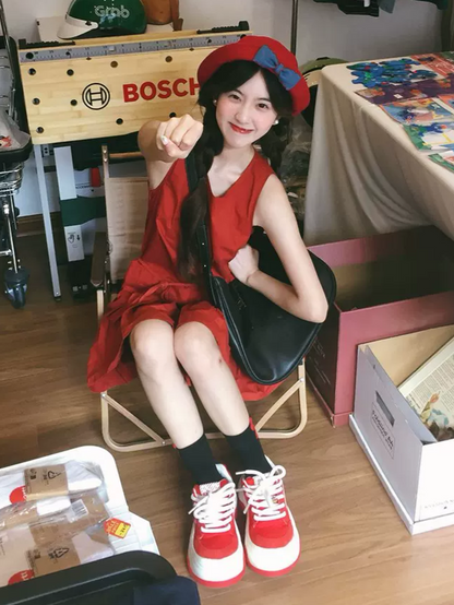 Red Platform Sneakers