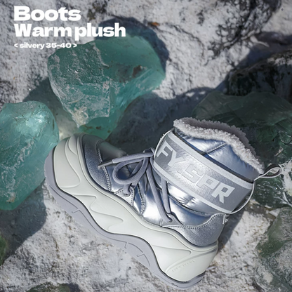 Silver Platform Snow Boots