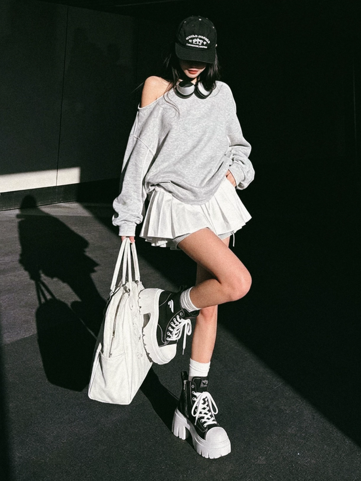 Platform High-Top Canvas Shoes