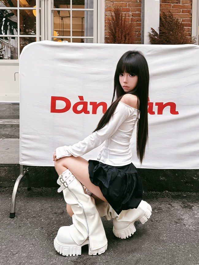 Platform White Ankle Boots