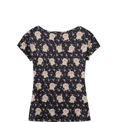 Print Slim V-Neck Tee