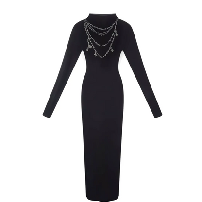 Rhinestone Slim Knit Dress