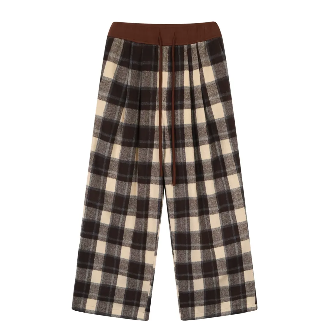 Plaid Wide-Leg Pants
