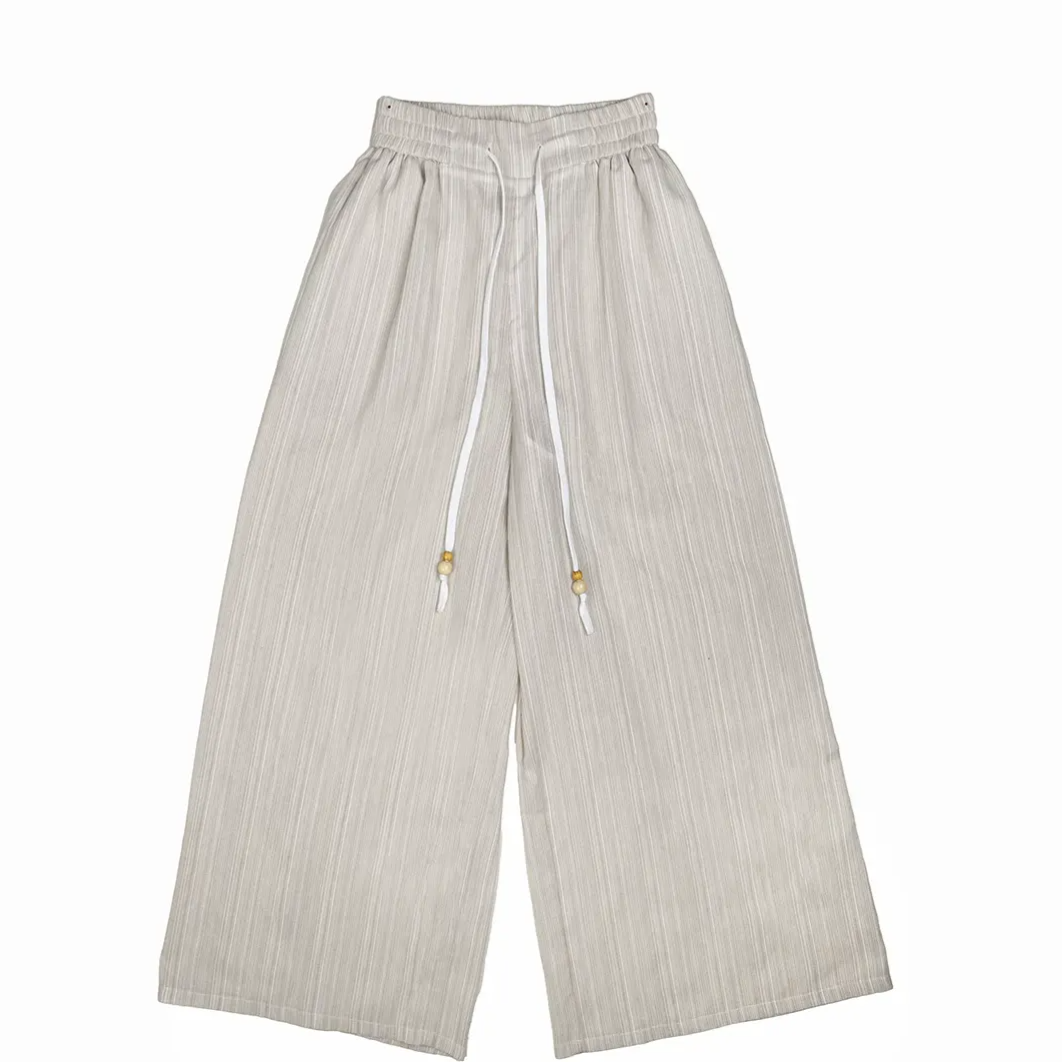 Wide-Leg Drawstring Pants