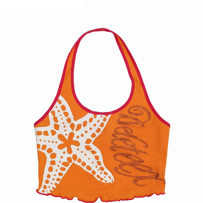 Orange Starfish Halter Cami