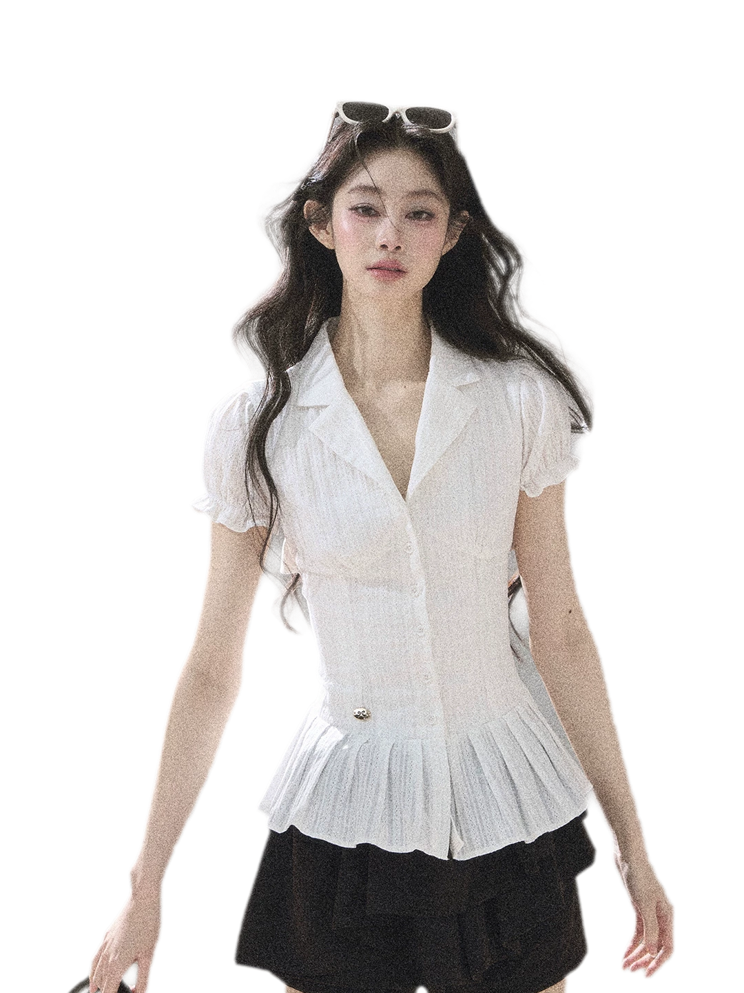 Textured Puff Sleeve Blouse