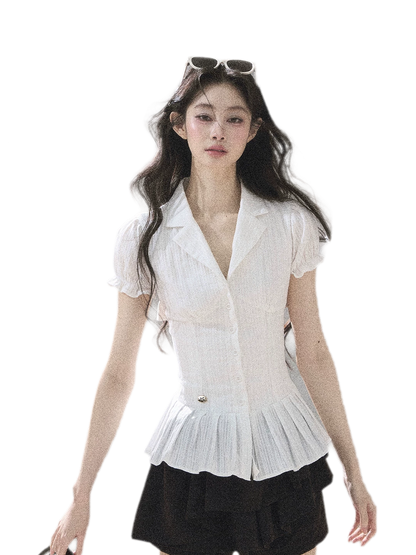 Textured Puff Sleeve Blouse