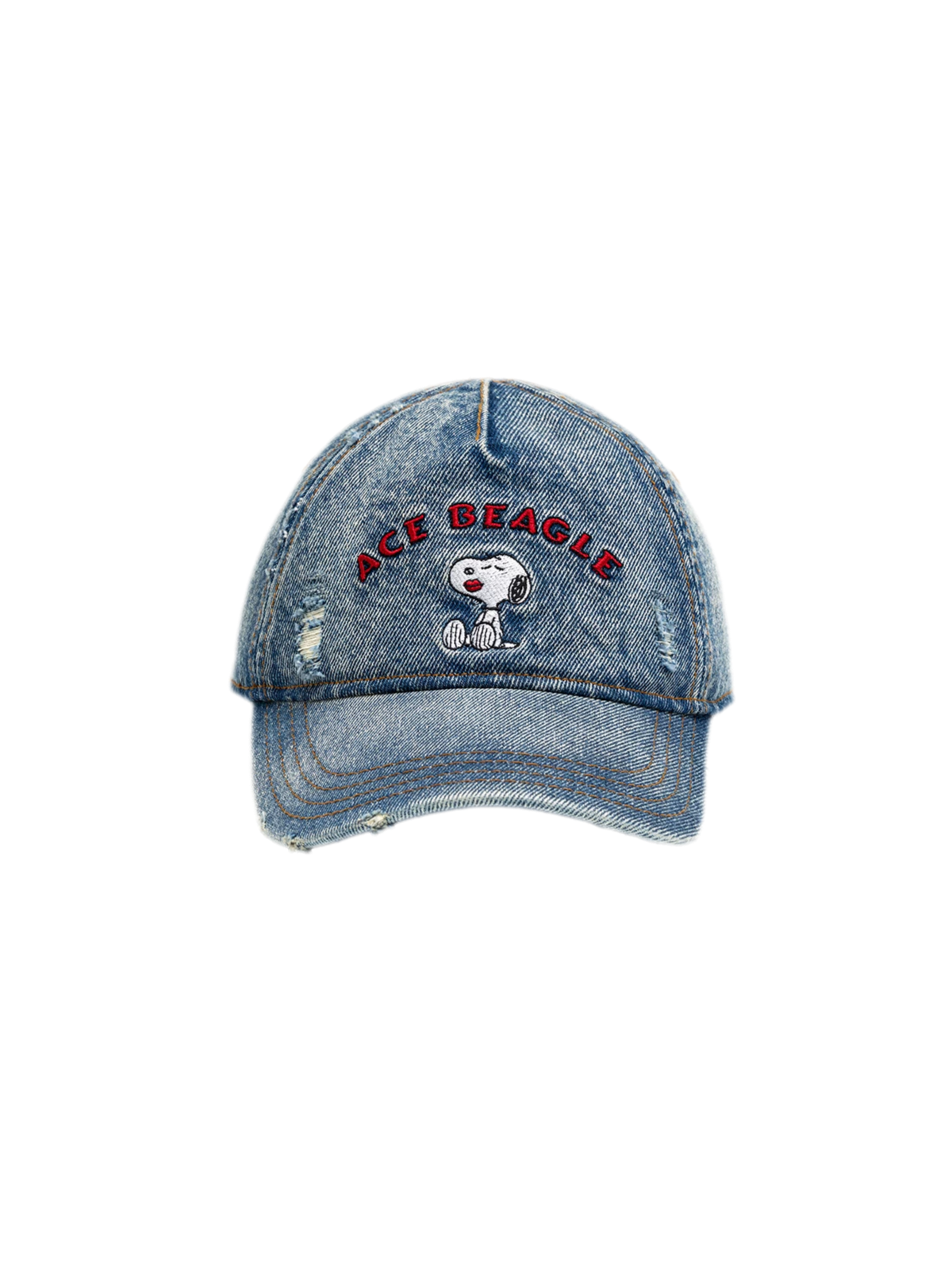 Distressed Washed Denim Baseball Cap